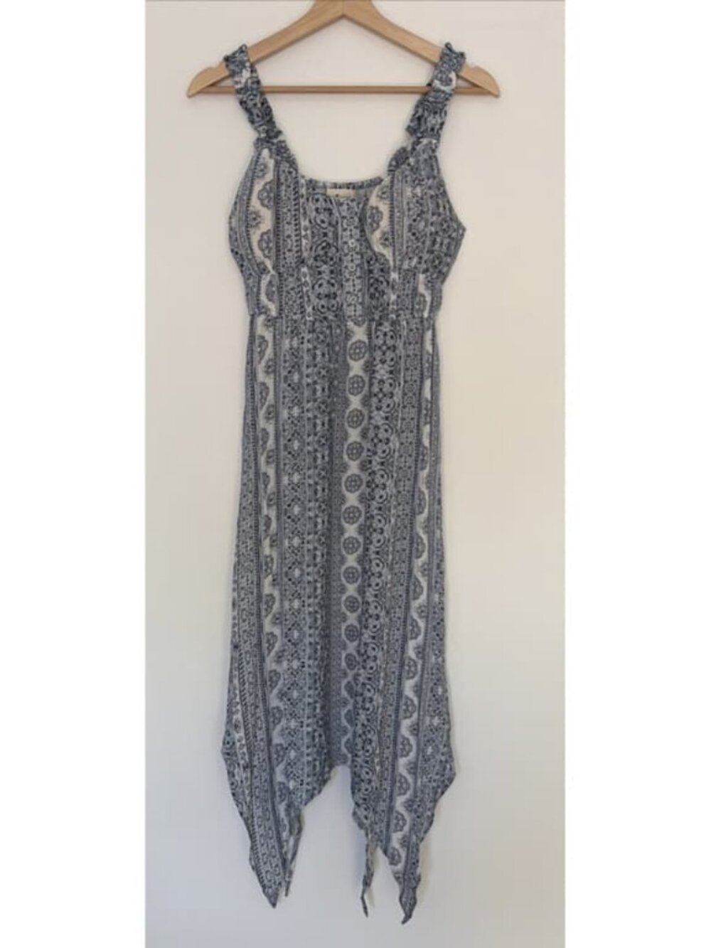 Womens Boho Blue Handkerchief